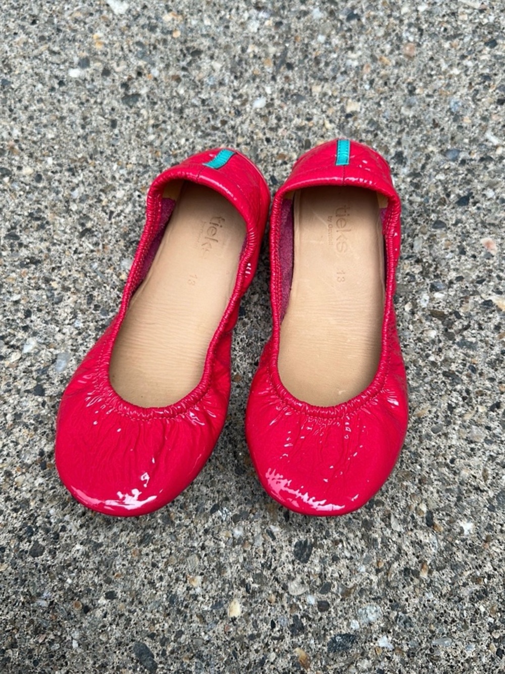 Mini Razzleberry Tieks Ballet Flats with Teal Accent - girls - Picture 2 of 5